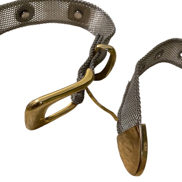 Vintage flexible metal mesh belt with Brass Flower‎ & Other Decorative Elements main image 4